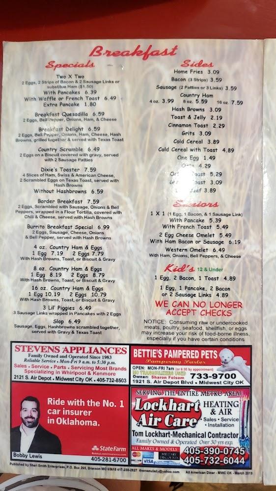 All American Diner Menu image 4